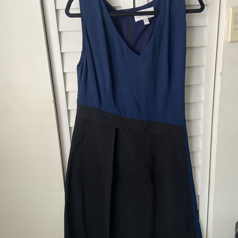 Hugo Boss Navy and Black Midi Dress